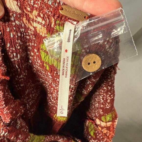 NWOT Free People Summer Picnic Printed Babydoll Mini Dress - Picture 4 of 5